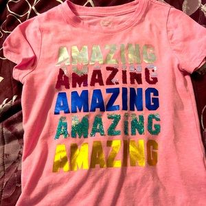 Little Girl’s Pink T-Shirt Size M (7/8)